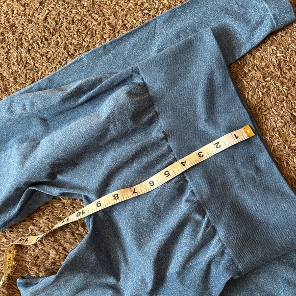 Blue seamless high-waisted contour active athletic gym leggings - Picture 7 of 8
